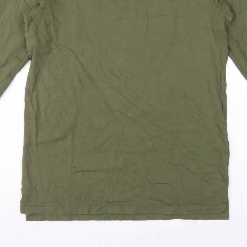 AS Colour Mens Green S Long Sleeve Crew Neck Cotton T-Shirt
