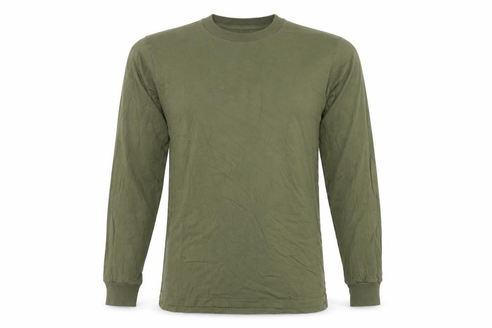 AS Colour Mens Green S Long Sleeve Crew Neck Cotton T-Shirt