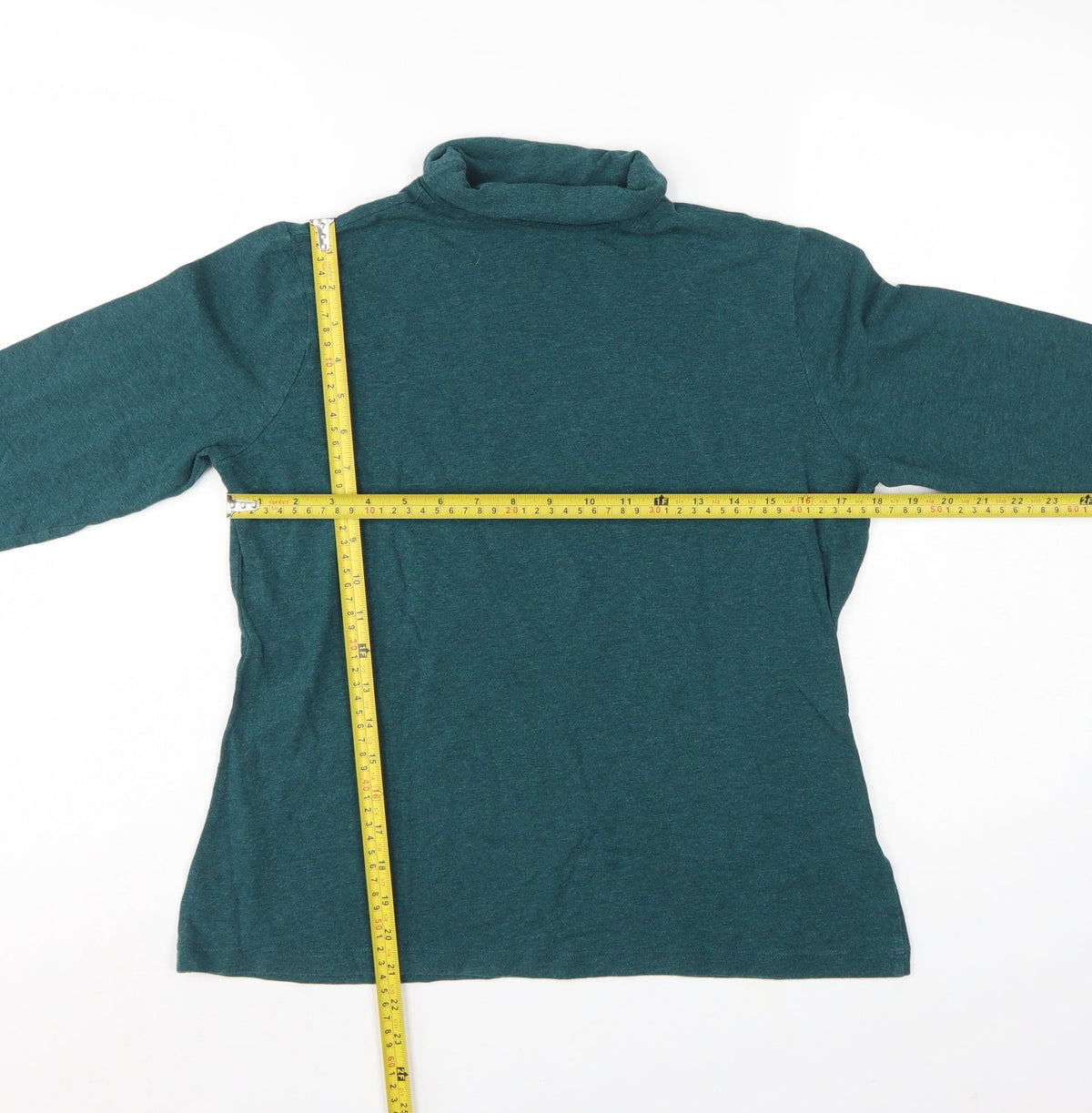 Seasalt Cornwall Women Green UK 12 Organic Cotton Roll Neck Basic Top