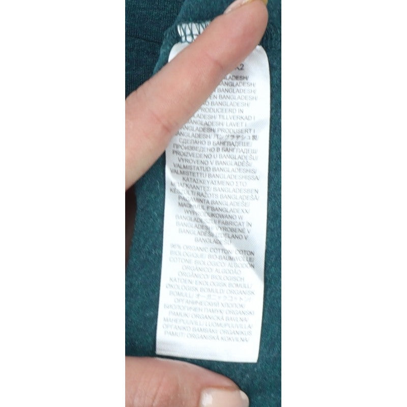 Seasalt Cornwall Women Green UK 12 Organic Cotton Roll Neck Basic Top