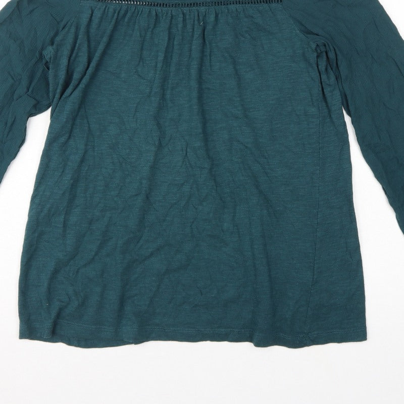 FatFace Women Green UK 8 Tunic Blouse Ruffle Balloon Long Sleeve