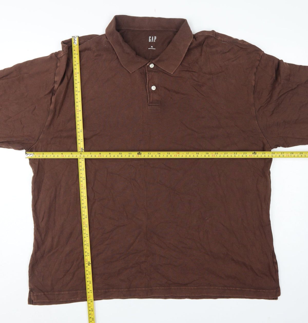 GAP Men’s Brown XL Long Sleeve Cotton Polo Shirt Classic
