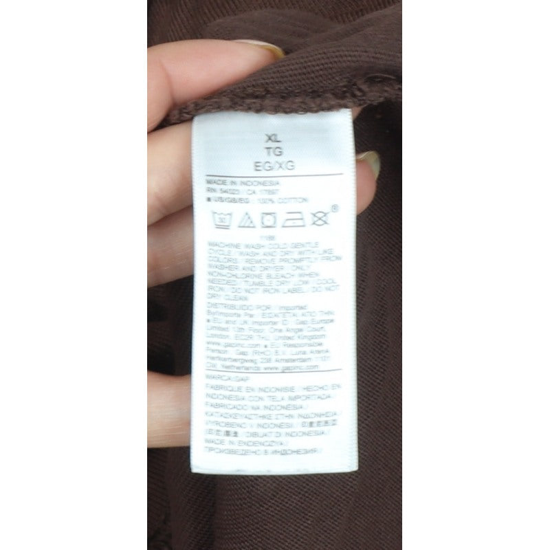 GAP Men’s Brown XL Long Sleeve Cotton Polo Shirt Classic