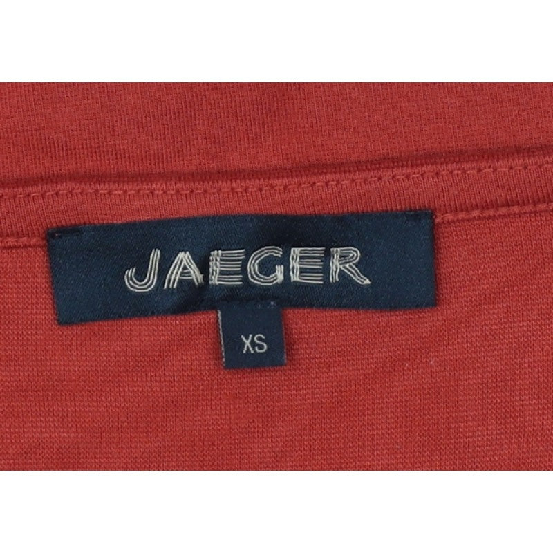 Jaeger Women Red XS Viscose Jersey 3/4 Sleeve Scoop Neck Basic Top