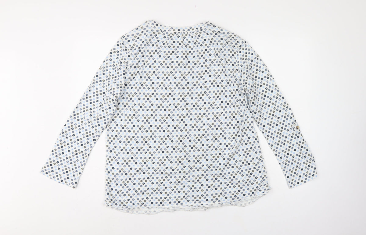 White Stuff Women's Multicoloured Floral Basic Button-Up Shirt UK 14