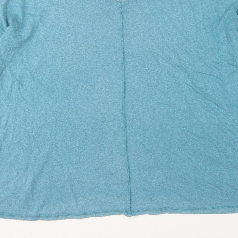 Seasalt Cornwall Women's Blue UK 14 Basic V-Neck Hemp Cotton Top