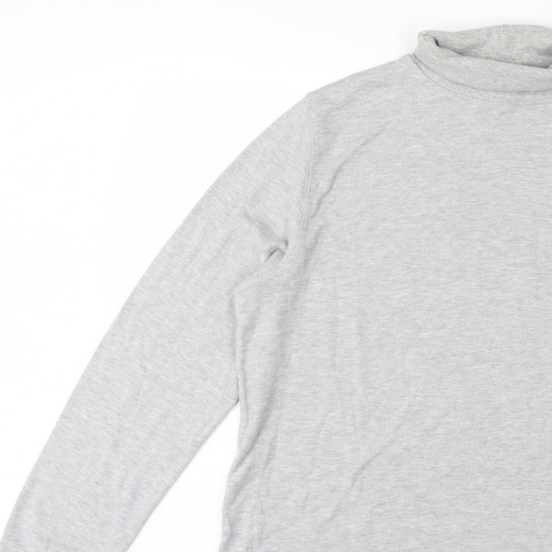 Country Collection Women Grey XL Basic Roll Neck Long Sleeve Top