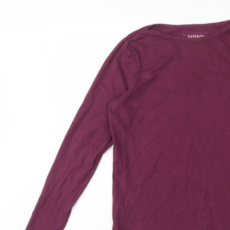 FatFace Women’s Purple UK 12 Organic Cotton Long Sleeve Basic T-Shirt