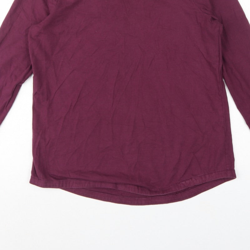 FatFace Women’s Purple UK 12 Organic Cotton Long Sleeve Basic T-Shirt