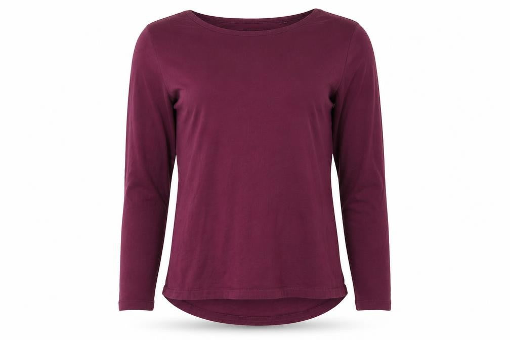 FatFace Women’s Purple UK 12 Organic Cotton Long Sleeve Basic T-Shirt