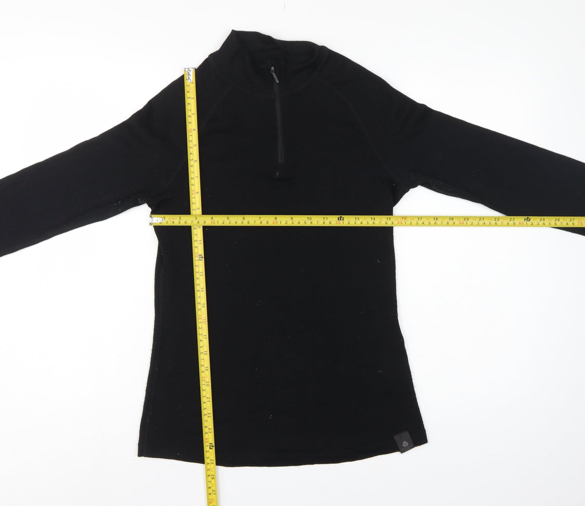 Mountain Warehouse Women Black UK 12 Merino 1/2 Zip Thermal Top