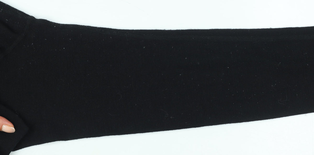 Mountain Warehouse Women Black UK 12 Merino 1/2 Zip Thermal Top