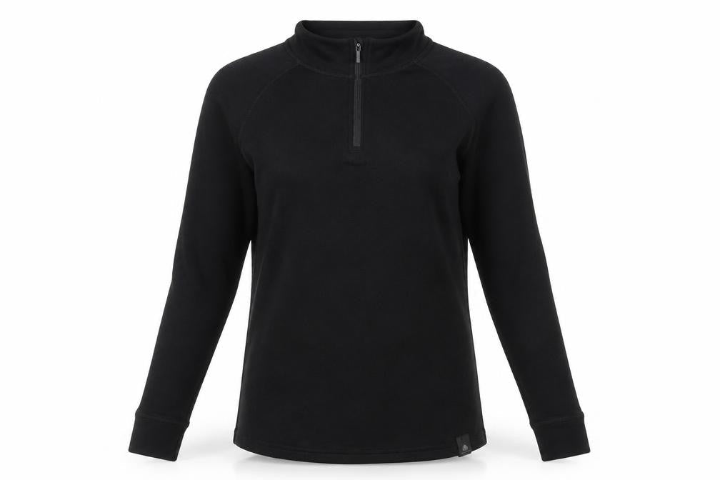 Mountain Warehouse Women Black UK 12 Merino 1/2 Zip Thermal Top