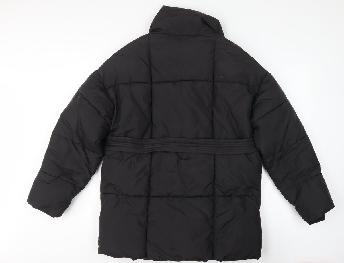 Go.G.G Women’s Black M Mid-Length Belted Puffer Coat