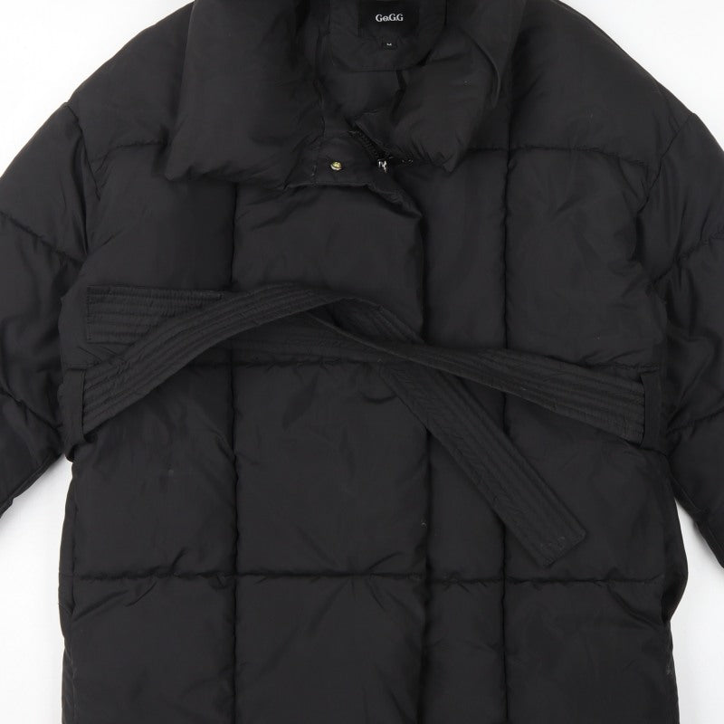 Go.G.G Women’s Black M Mid-Length Belted Puffer Coat