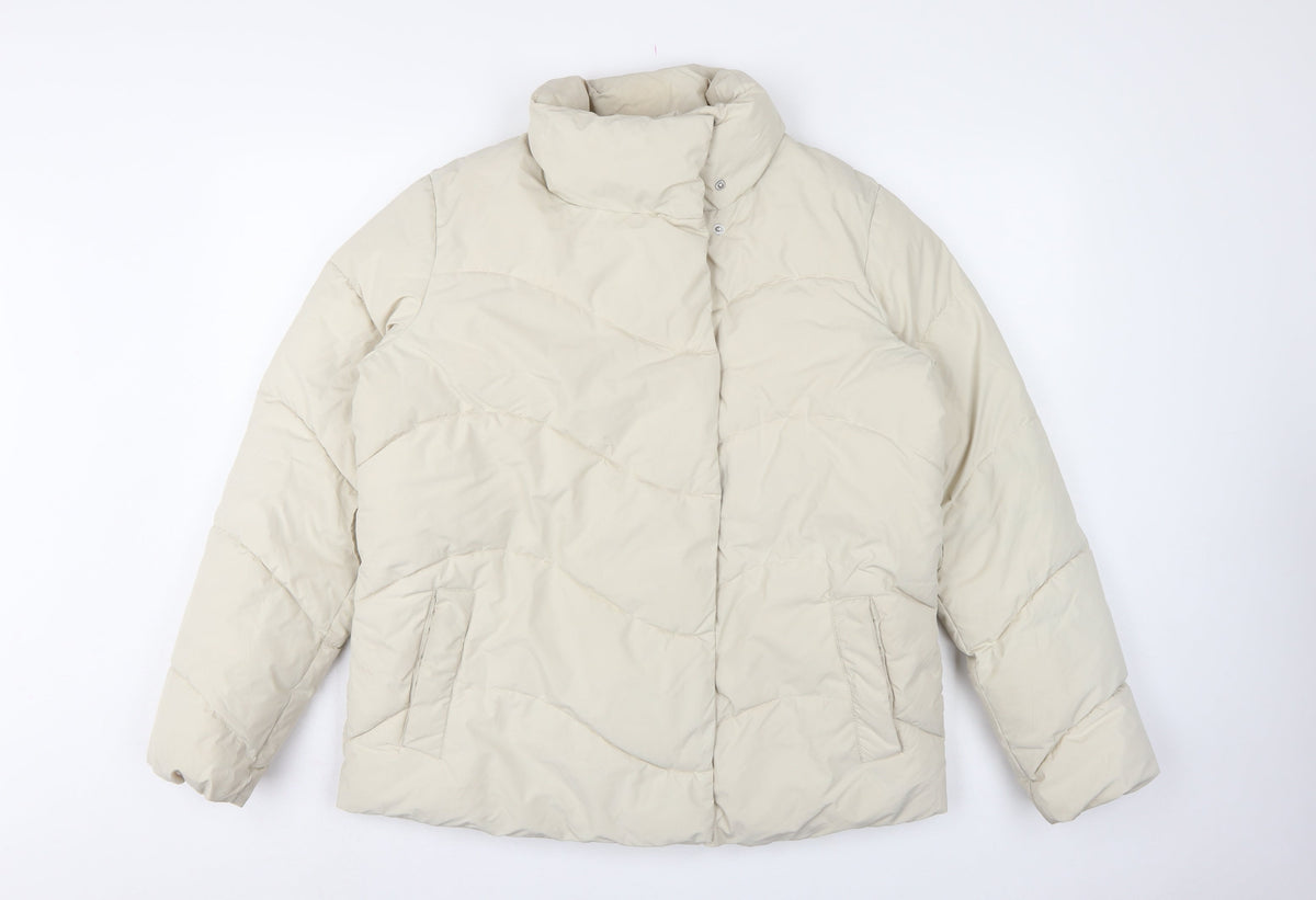 Vero Moda Women Ivory S Quilted Puffer Jacket High Neck