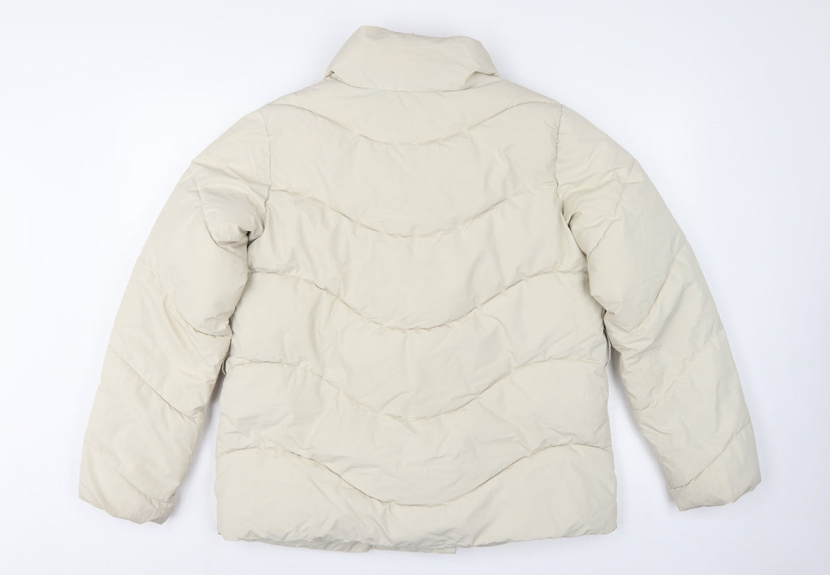 Vero Moda Women Ivory S Quilted Puffer Jacket High Neck