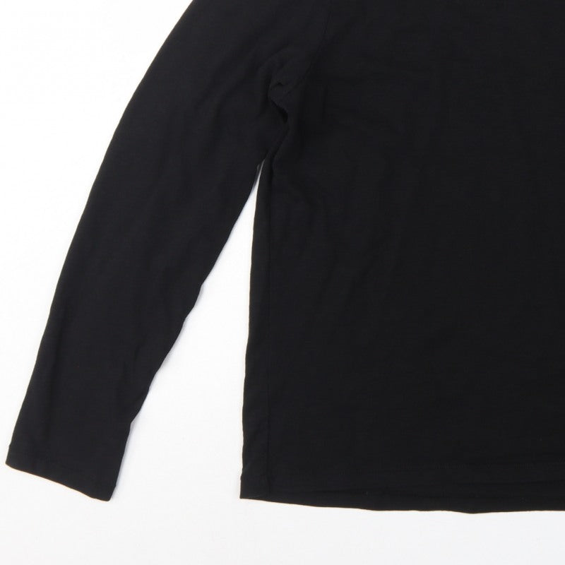 AllSaints Men Black M Dexter LS Crew Relaxed Fit Long Sleeve T-Shirt