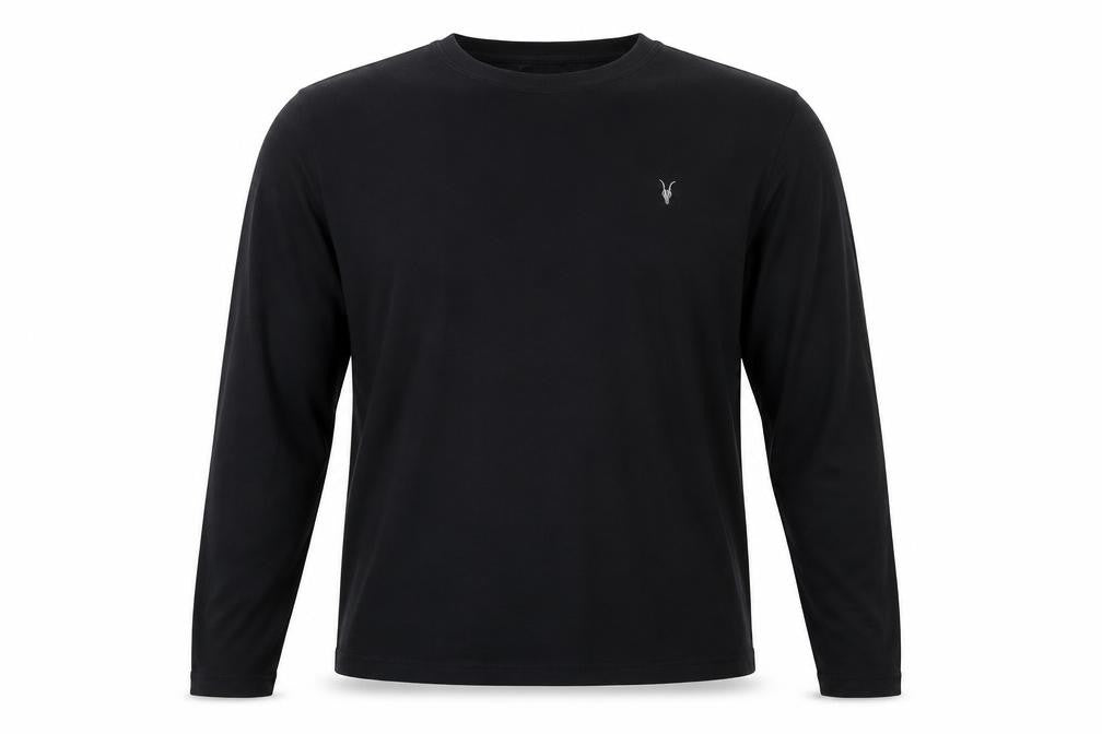 AllSaints Men Black M Dexter LS Crew Relaxed Fit Long Sleeve T-Shirt