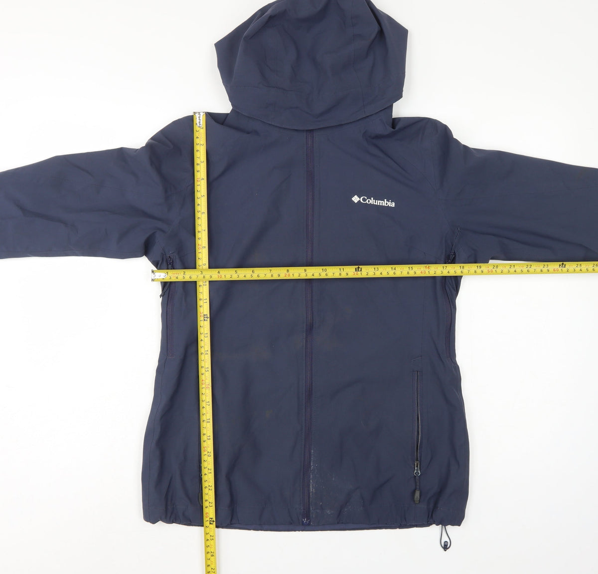 Columbia Women Blue M Omni-Tech Hooded Waterproof Rain Jacket