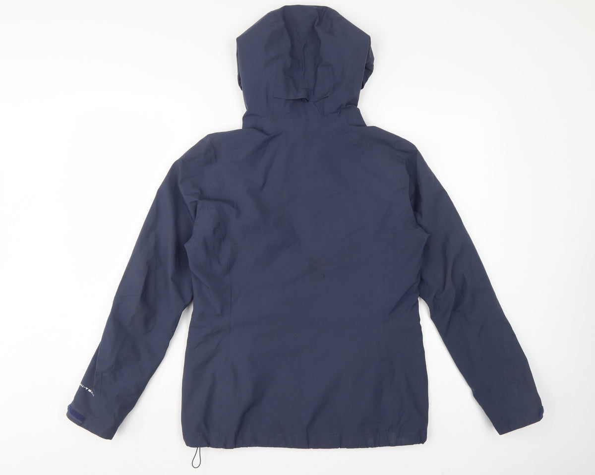 Columbia Women Blue M Omni-Tech Hooded Waterproof Rain Jacket