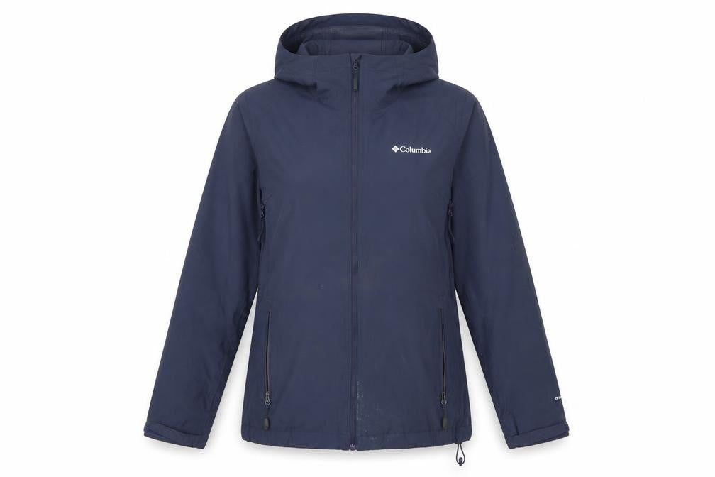Columbia Women Blue M Omni-Tech Hooded Waterproof Rain Jacket