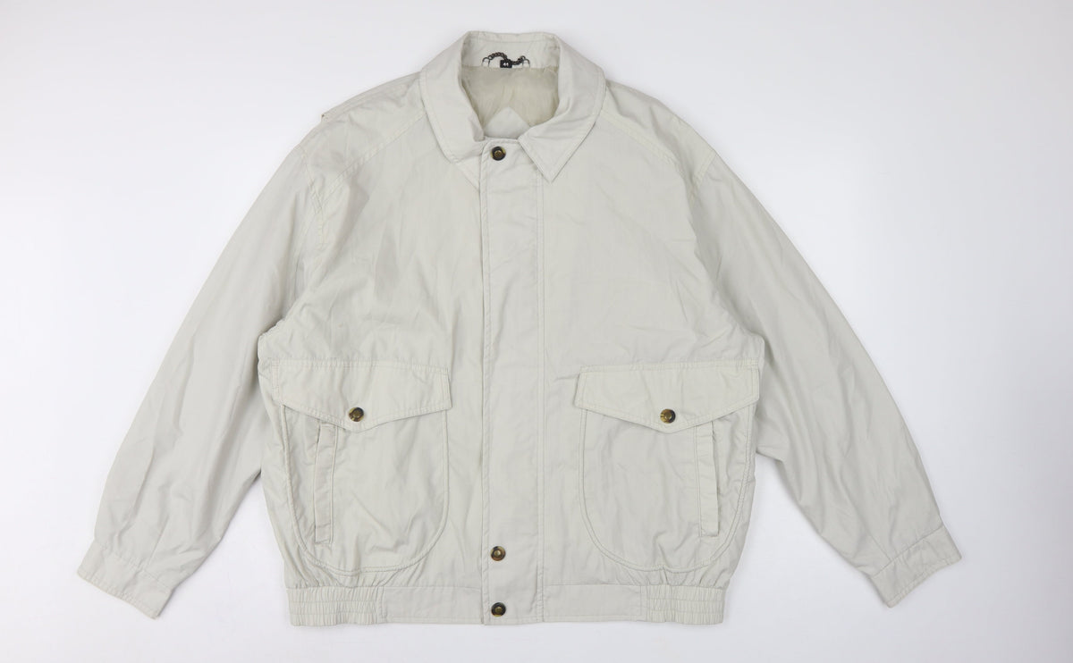 Baracuta Men’s Ivory UK 44 Harrington Basic Jacket Snap Fastening