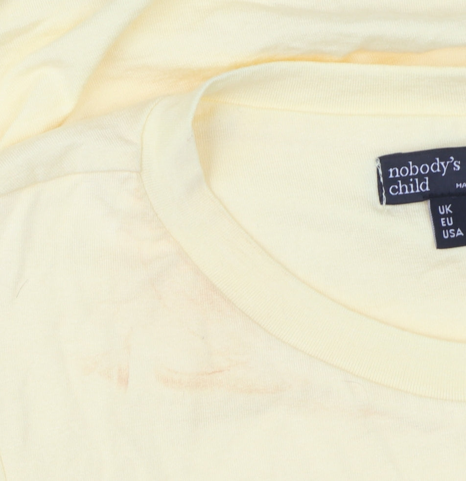 Nobody's Child Women Yellow UK 10 Ruched Long Sleeve Stretch T-Shirt
