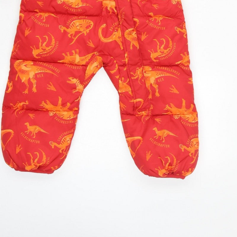 Mountain Warehouse Unisex Baby Red 18-24 Months Dinosaur Padded Snowsuit