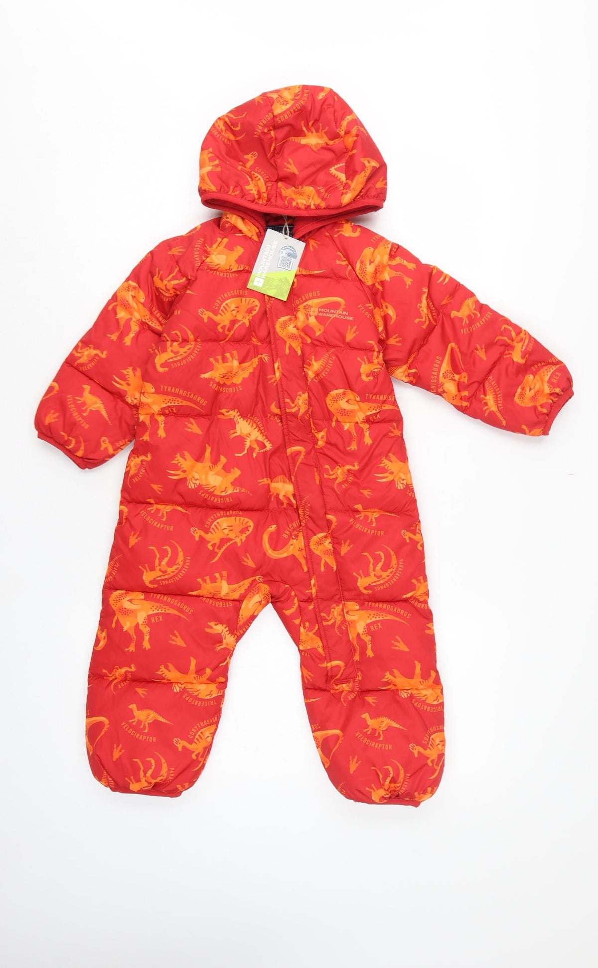 Mountain Warehouse Unisex Baby Red 18-24 Months Dinosaur Padded Snowsuit