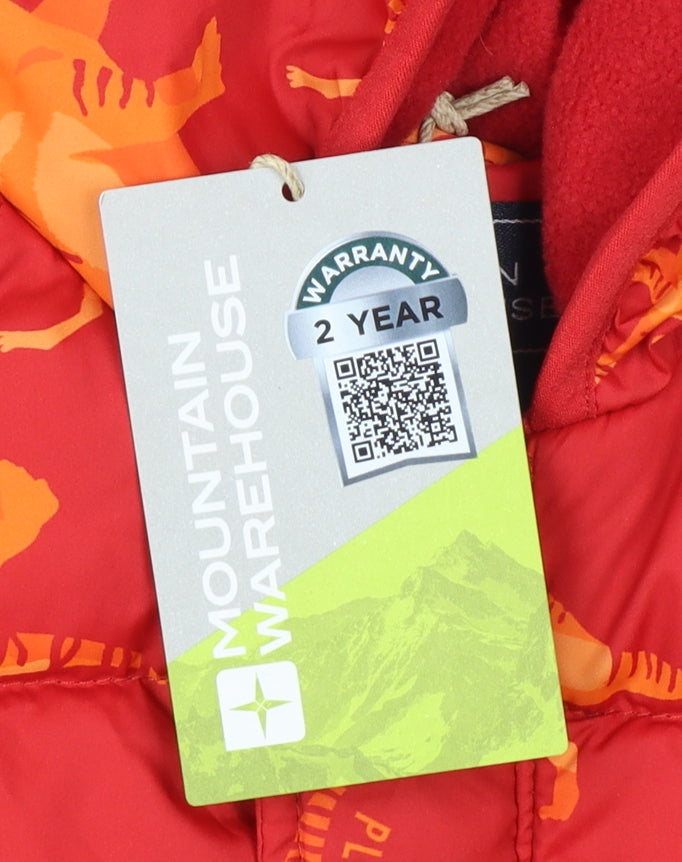 Mountain Warehouse Unisex Baby Red 18-24 Months Dinosaur Padded Snowsuit