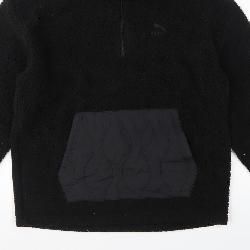 Puma Men’s Black M Sherpa Fleece 1/4 Zip Pullover Hoodie