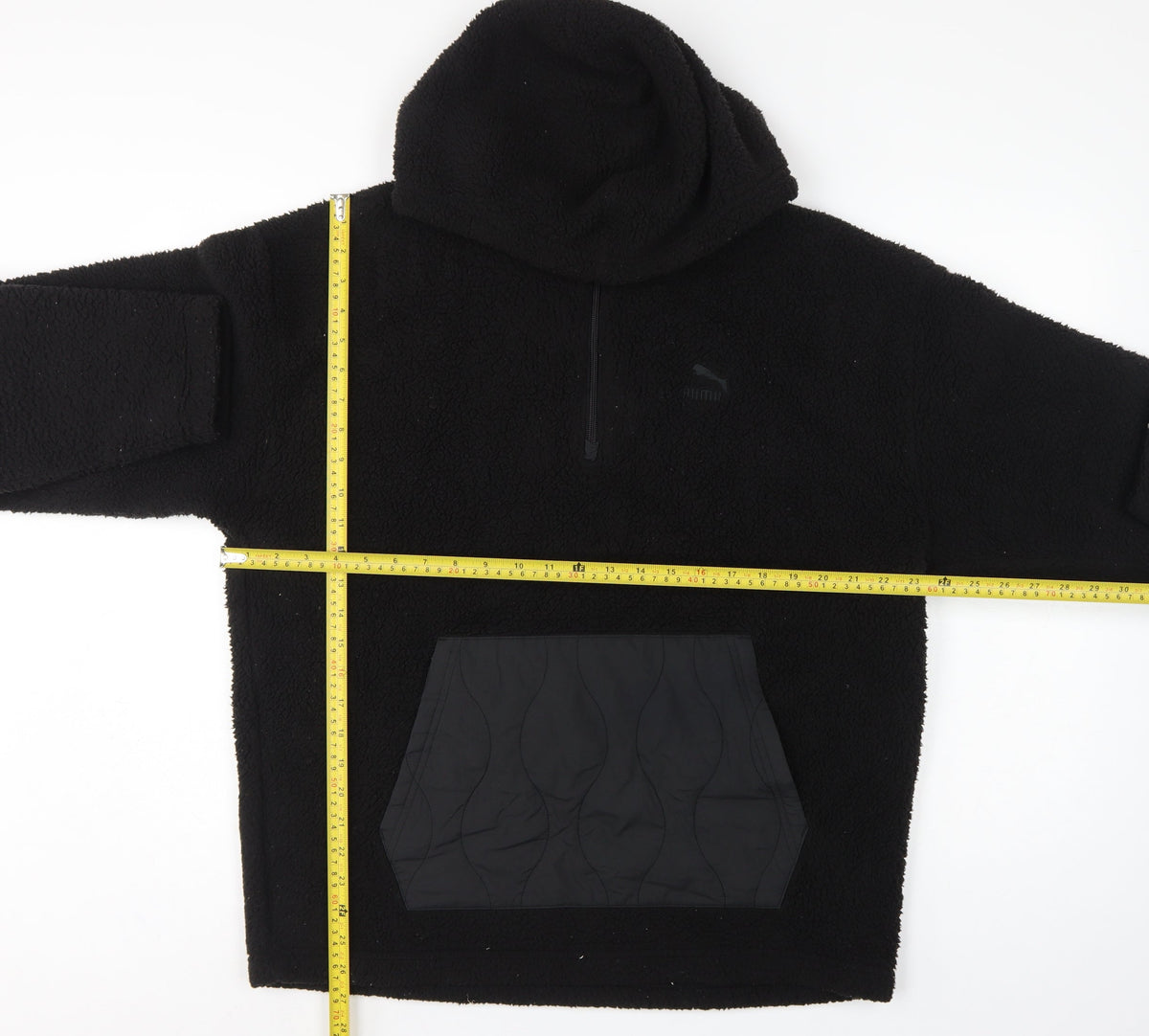 Puma Men’s Black M Sherpa Fleece 1/4 Zip Pullover Hoodie