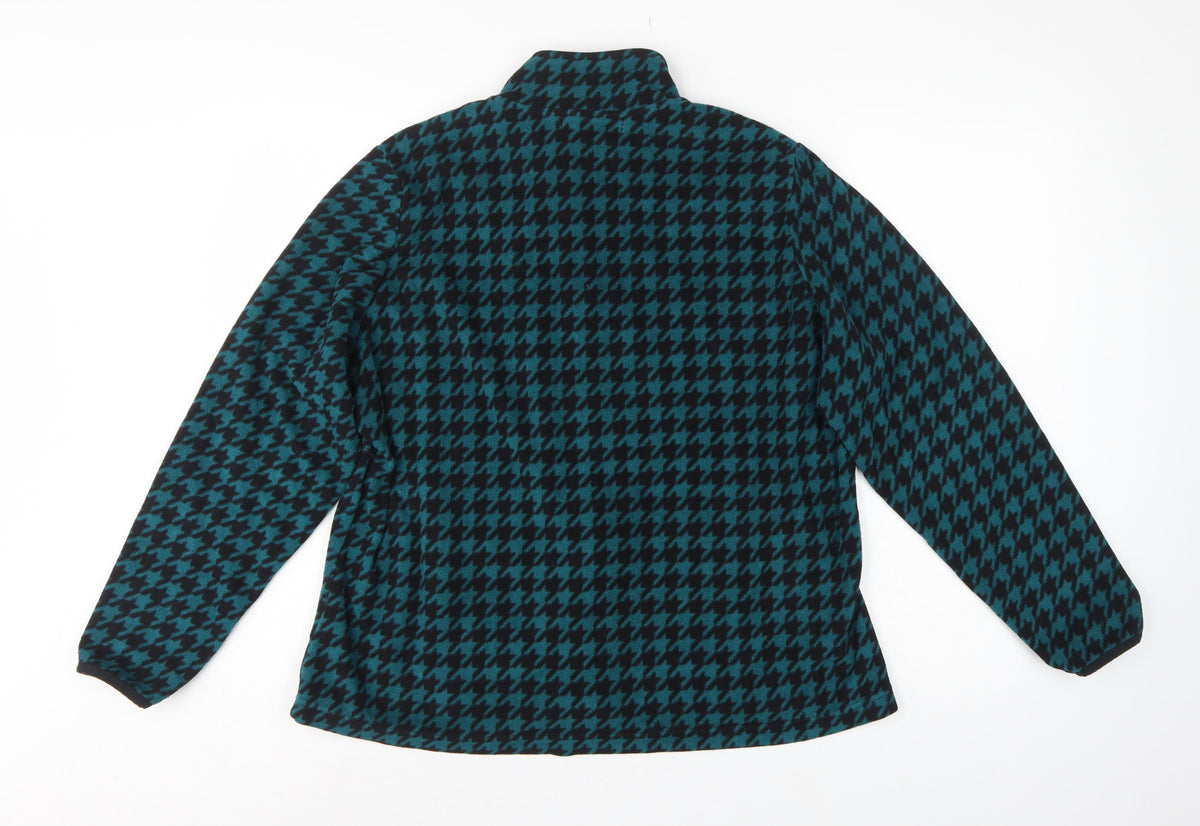 Marks & Spencer Women Green Herringbone Fleece Full Zip Jacket UK 20