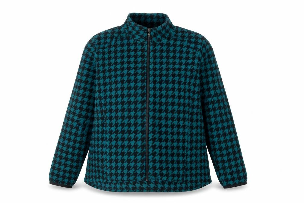 Marks & Spencer Women Green Herringbone Fleece Full Zip Jacket UK 20