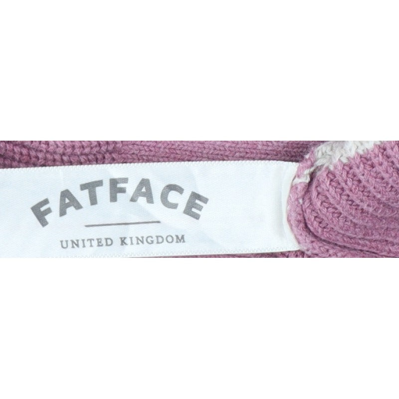 FatFace Women Pink Ivory Stripe Cotton Knit Pullover Jumper UK 10