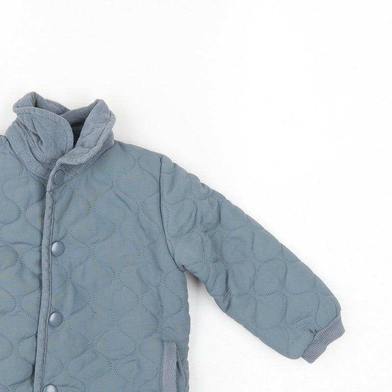 Mamas & Papas Unisex Baby Blue 9-12 Months Quilted Fleece Lined Jacket