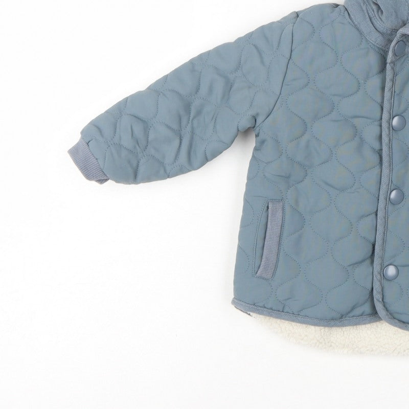 Mamas & Papas Unisex Baby Blue 9-12 Months Quilted Fleece Lined Jacket