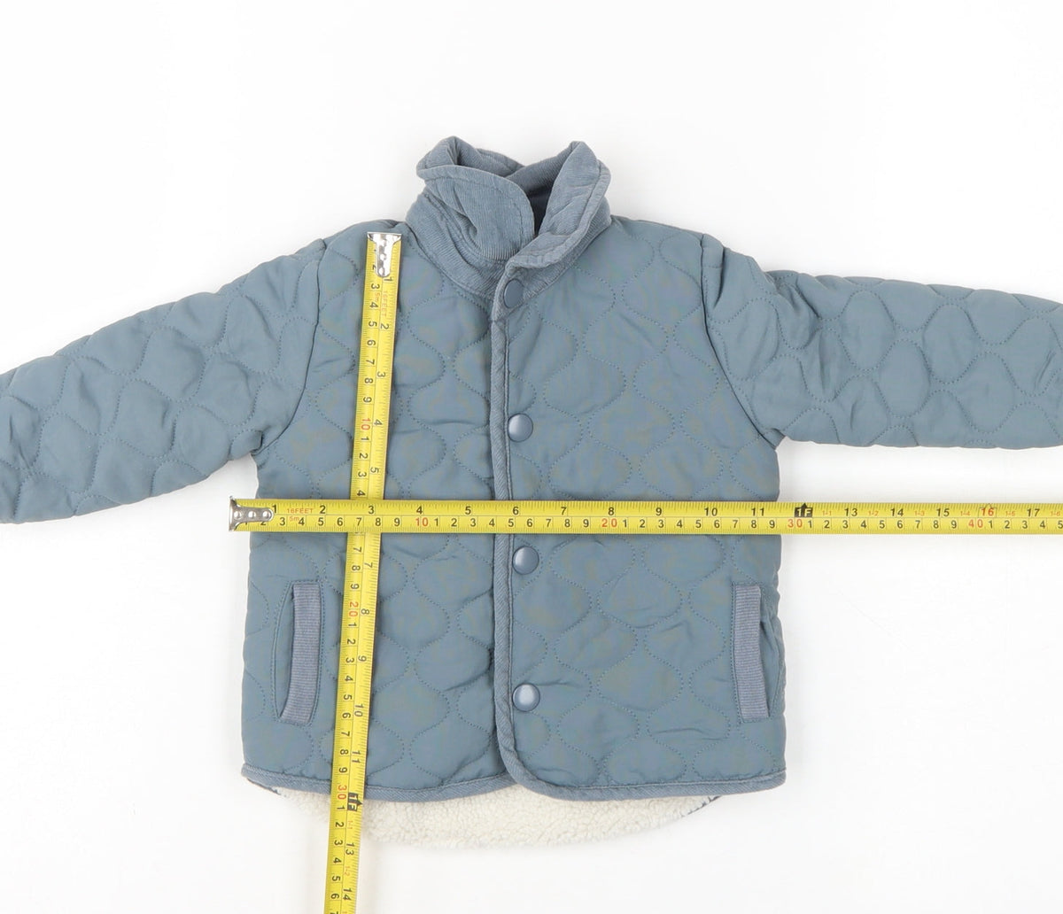 Mamas & Papas Unisex Baby Blue 9-12 Months Quilted Fleece Lined Jacket
