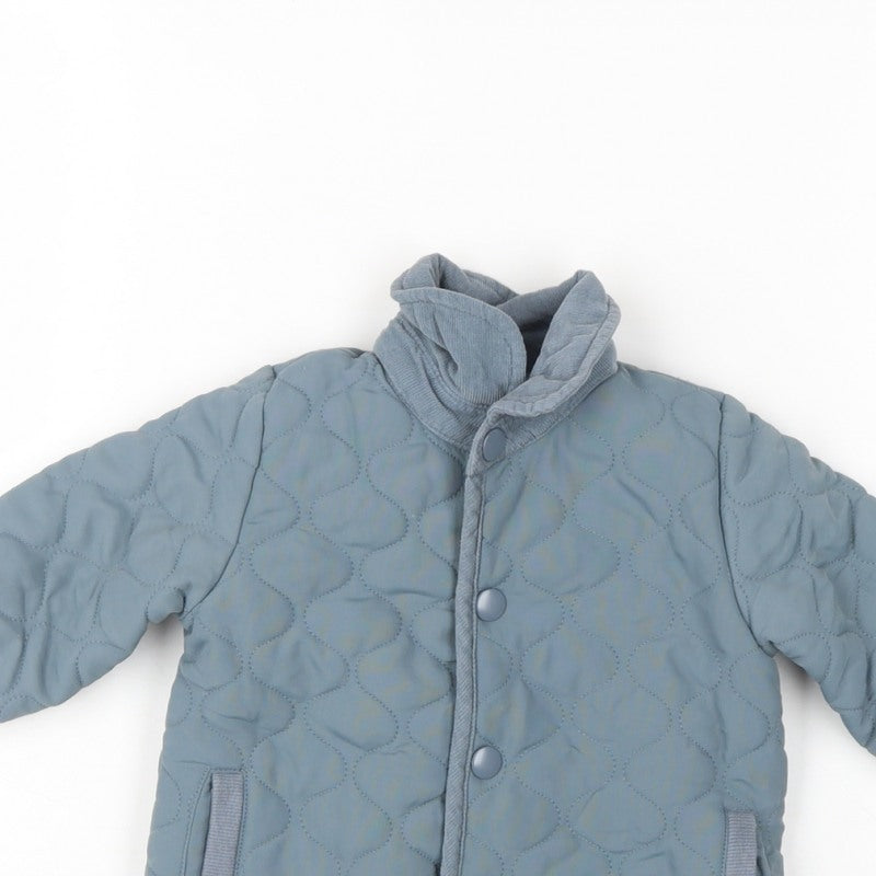 Mamas & Papas Unisex Baby Blue 9-12 Months Quilted Fleece Lined Jacket