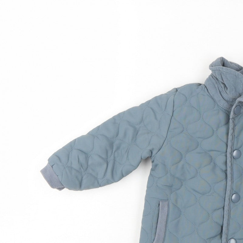 Mamas & Papas Unisex Baby Blue 9-12 Months Quilted Fleece Lined Jacket
