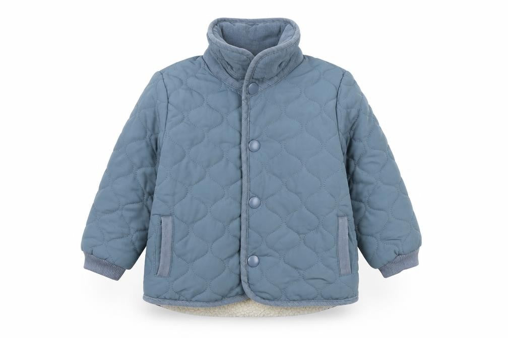 Mamas & Papas Unisex Baby Blue 9-12 Months Quilted Fleece Lined Jacket