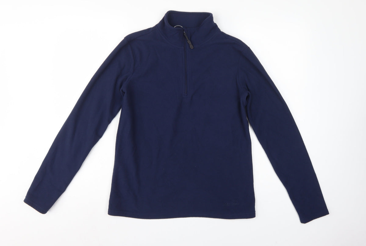 Peter Storm Women's Blue Size 12 1/4 Zip Fleece Sweatshirt Hiking