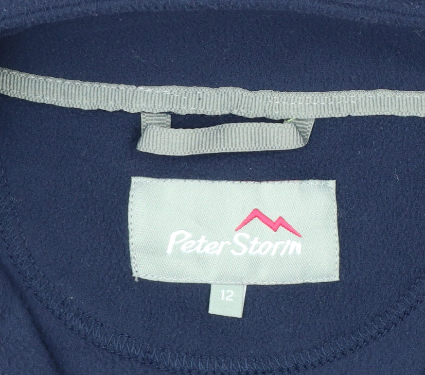 Peter Storm Women's Blue Size 12 1/4 Zip Fleece Sweatshirt Hiking