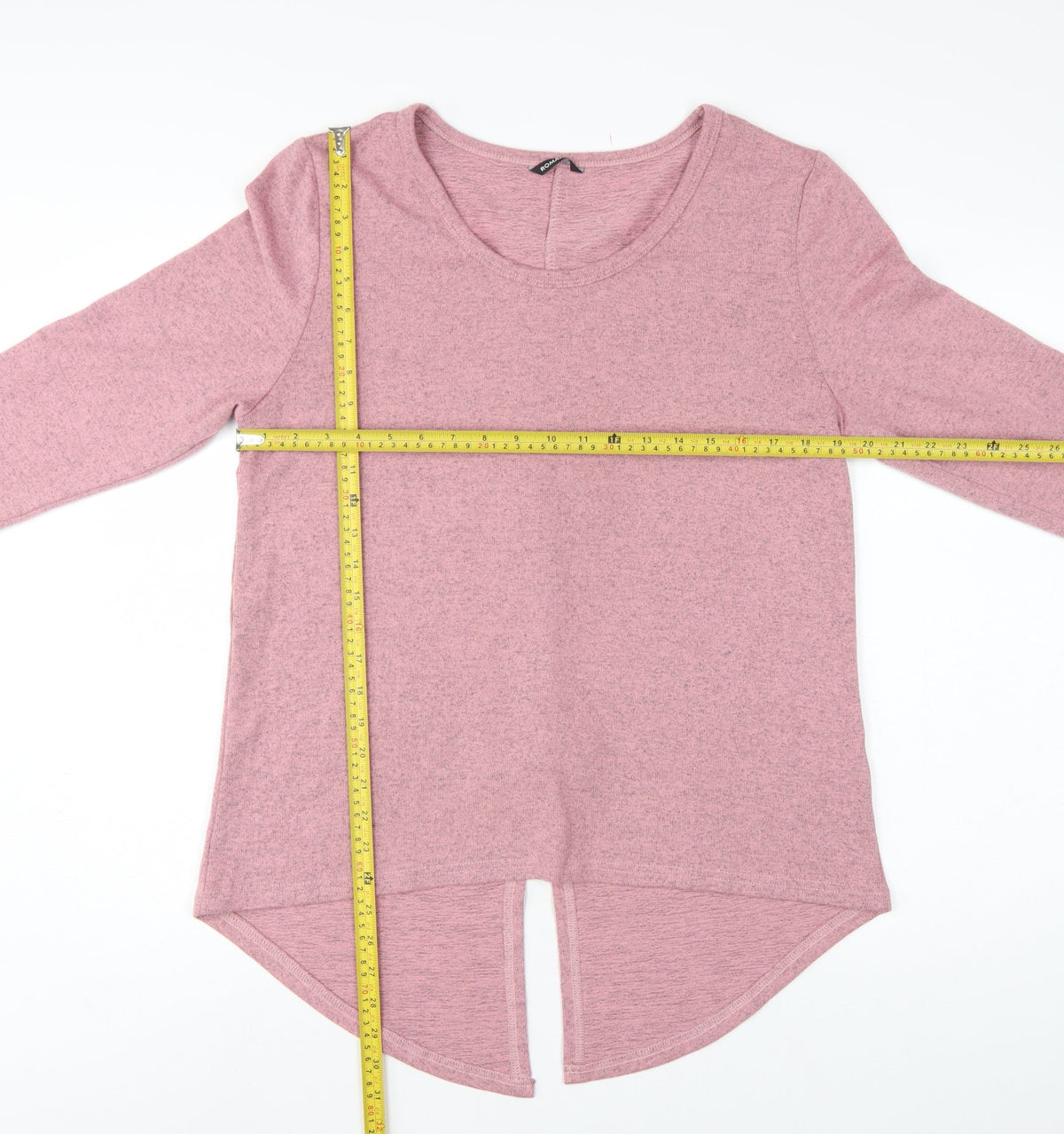 Roman Women Pink Size 16 Tunic Blouse Long Sleeve Bow Back Stretch