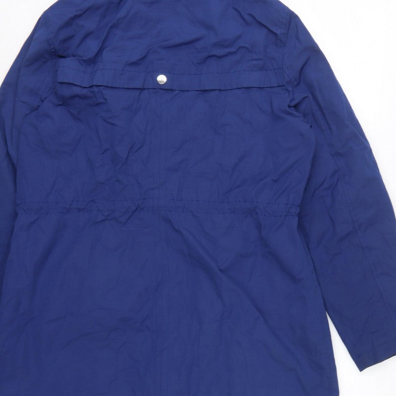 M&Co Women’s Blue Size 14 Long Hooded Parka Coat Drawstring