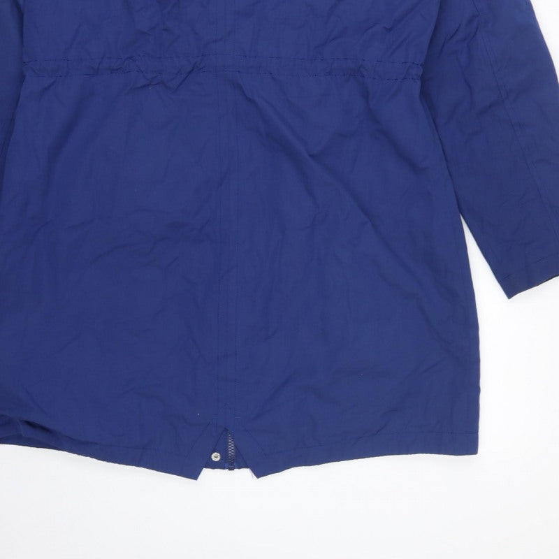 M&Co Women’s Blue Size 14 Long Hooded Parka Coat Drawstring