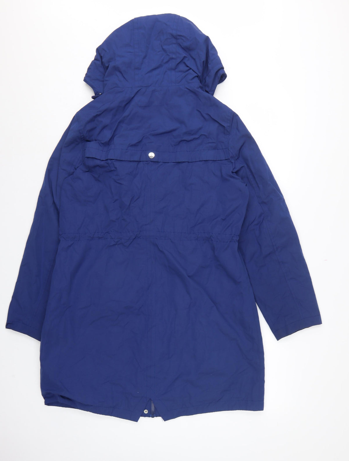 M&Co Women’s Blue Size 14 Long Hooded Parka Coat Drawstring