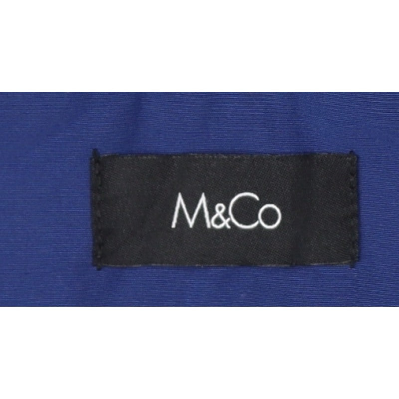 M&Co Women’s Blue Size 14 Long Hooded Parka Coat Drawstring