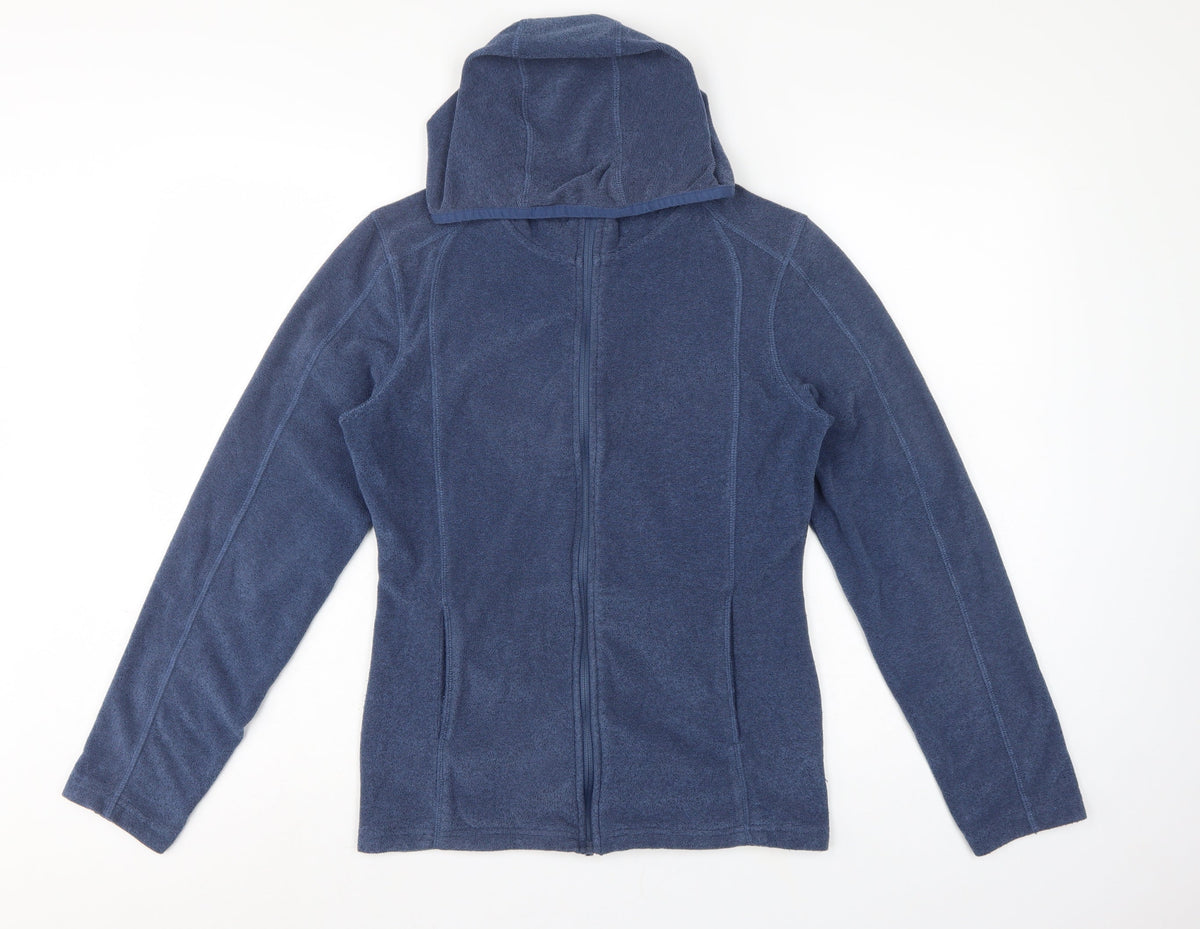 Mountain Warehouse Womens Blue UK 12 Basic Hooded Fleece Jacket